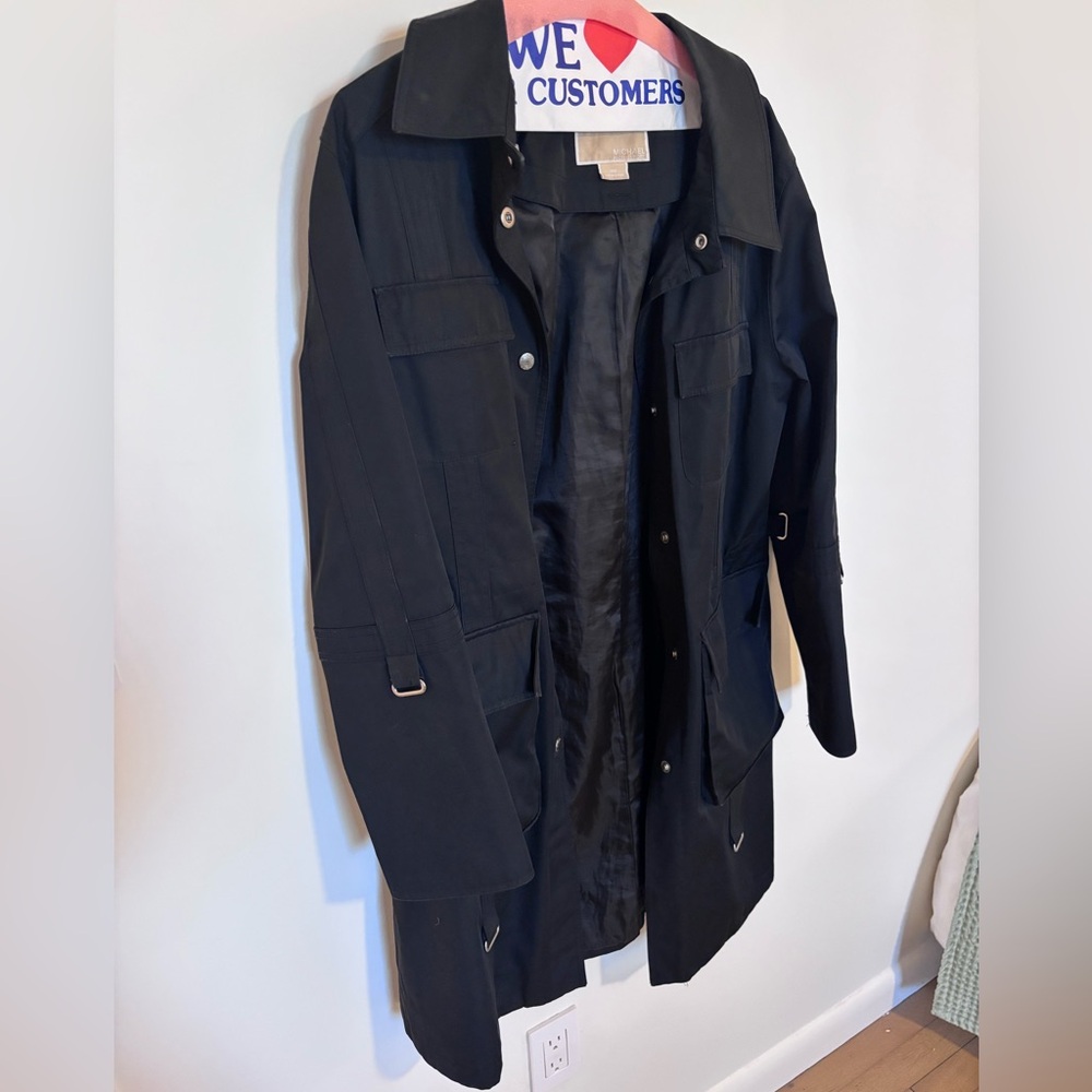 Nautica Black Women’s Lightweight Trench Coat